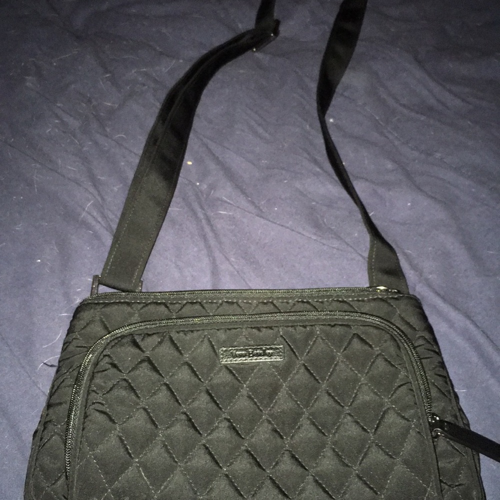 New Vera Bradley medium black outside polka dot in